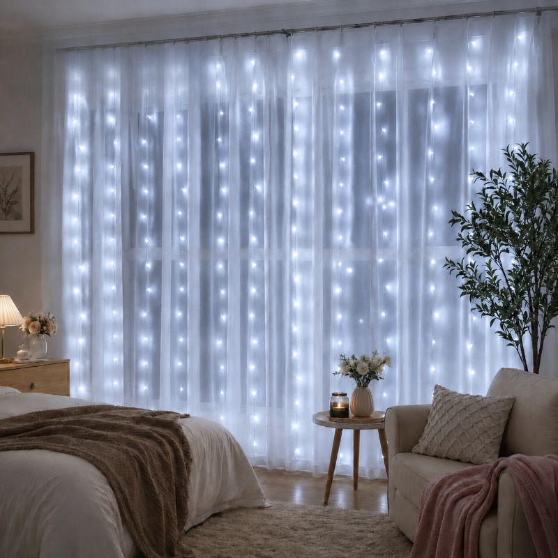 Fairy Light Curtain - Guirnalda de Luces LED de 3/4/6m,