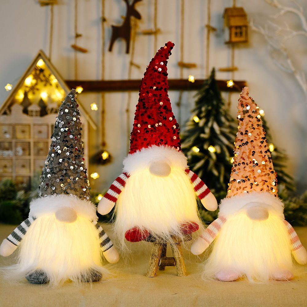 Home Decor Lighting Tree - Muñeco Gnomo de Punto Brillante con
