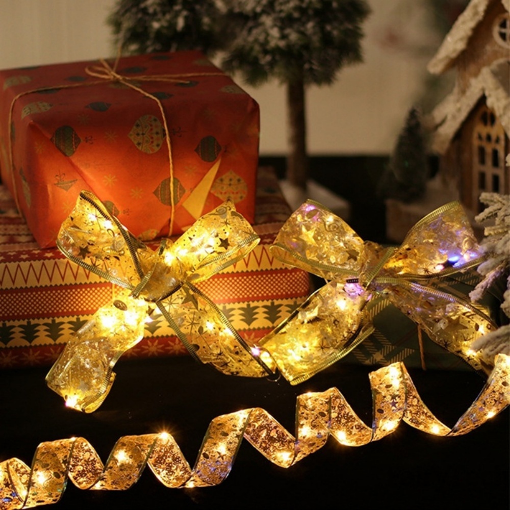 Home Decor Lighting Tree - 2-10M Decoración de lazo navideño, cinta