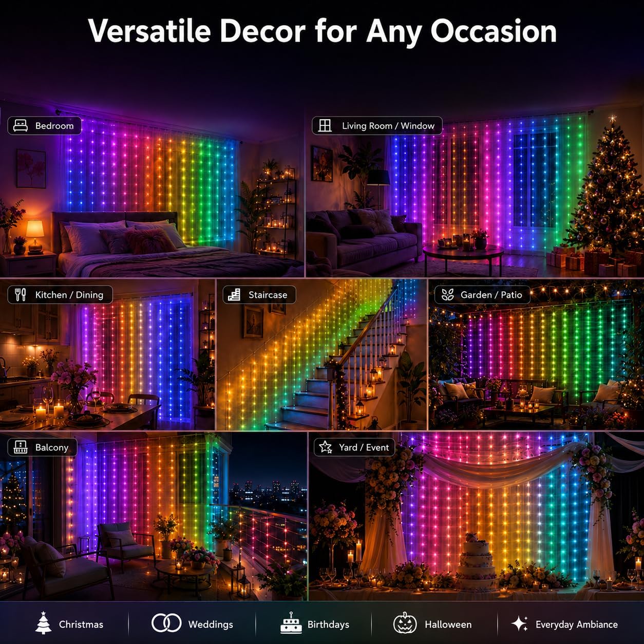 Luces de cortina inteligentes  - Fairy Light Curtain reseña y precio