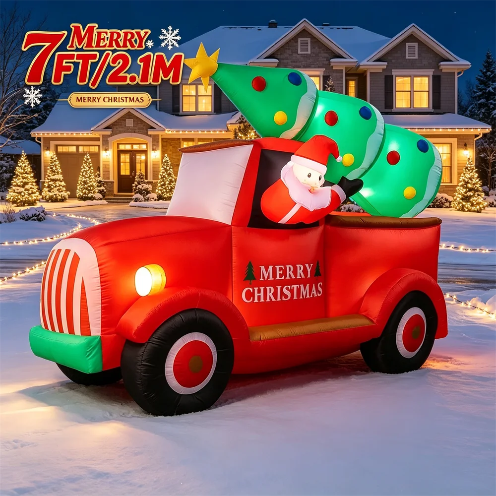 Modelo inflable navideño de 7  - Lighting Tree Decor reseña y precio