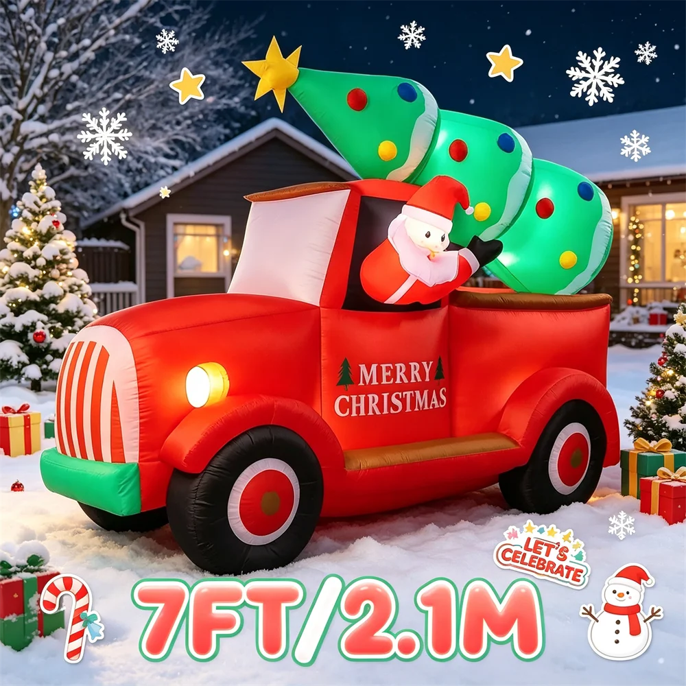 Modelo inflable navideño de 7  - Lighting Tree Decor reseña y precio