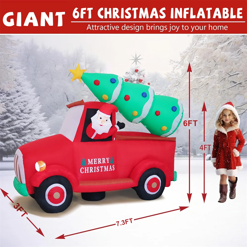 Modelo inflable navideño de 7  - Lighting Tree Decor reseña y precio