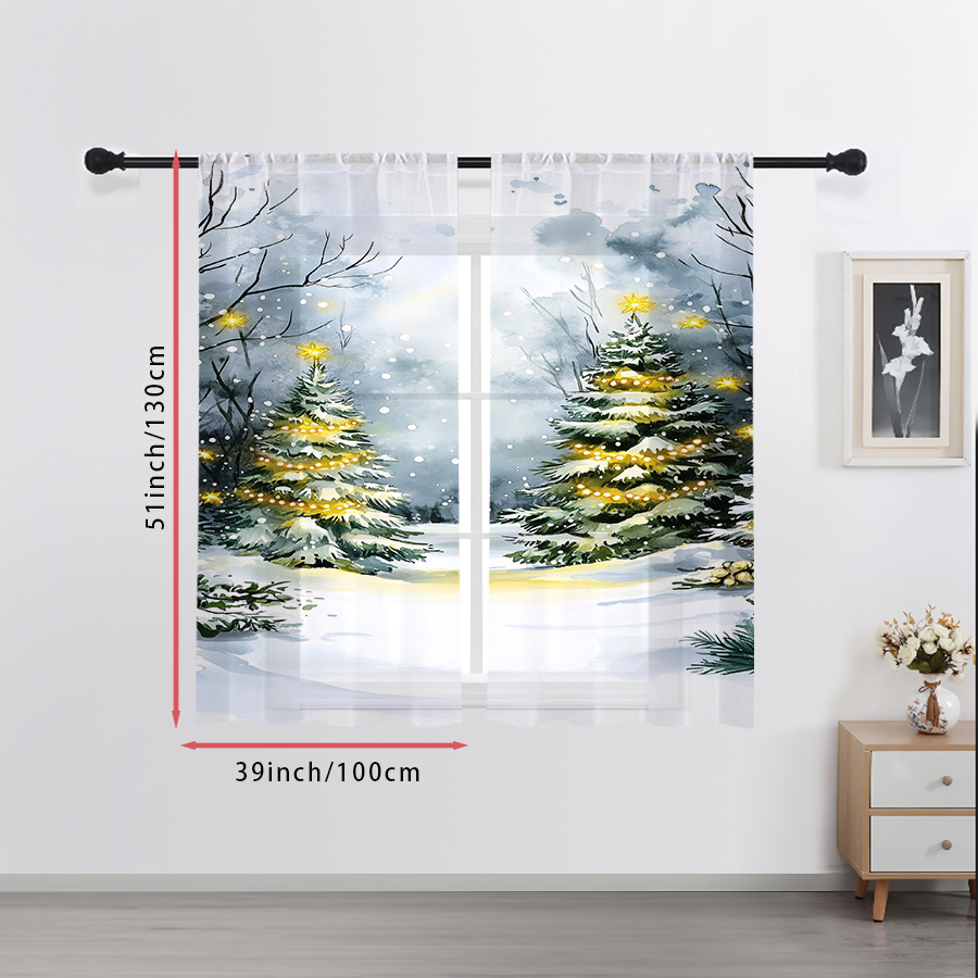 2 Cortinas Transparentes con E - Home Decor Lighting Tree reseña y precio